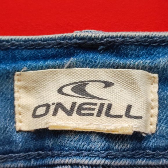 O'Neil jeans short washed distressed blue women's waist 17.5" - Picture 3 of 8